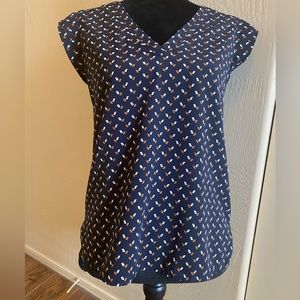 Ann Taylor Top Size Small Navy Good Used Condition